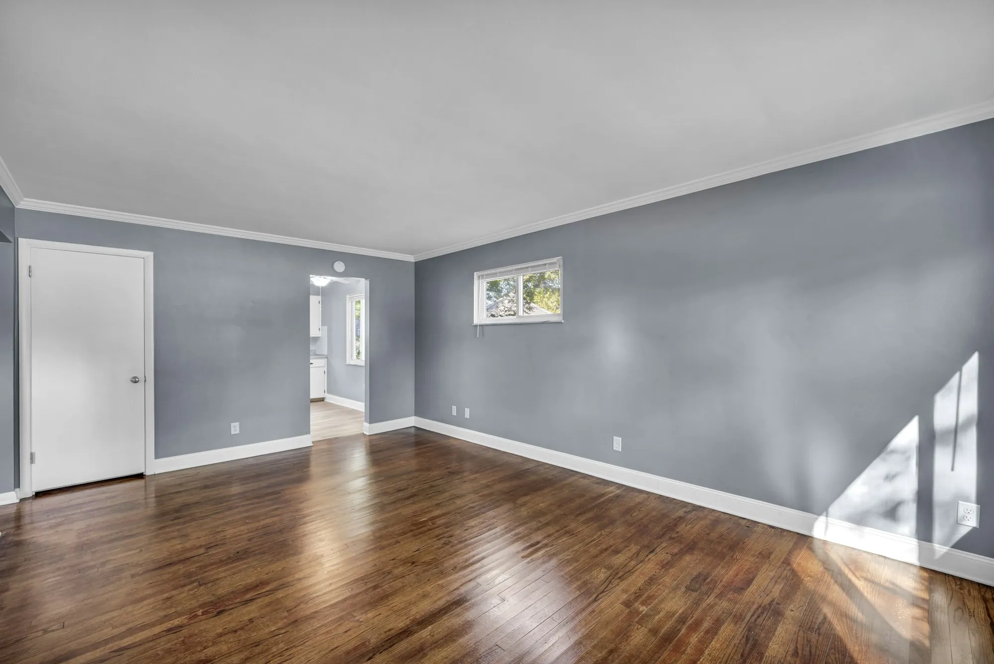 Freshly painted interior walls and trim